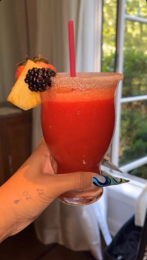 Cardi B Just Used a Frozen Margarita as a Prop to Show Off Her Swirly Blue Manicure