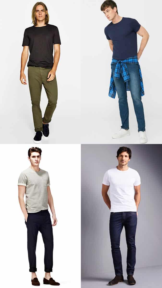 How to wear men's neutral basic t-shirts in white, black, grey or navy