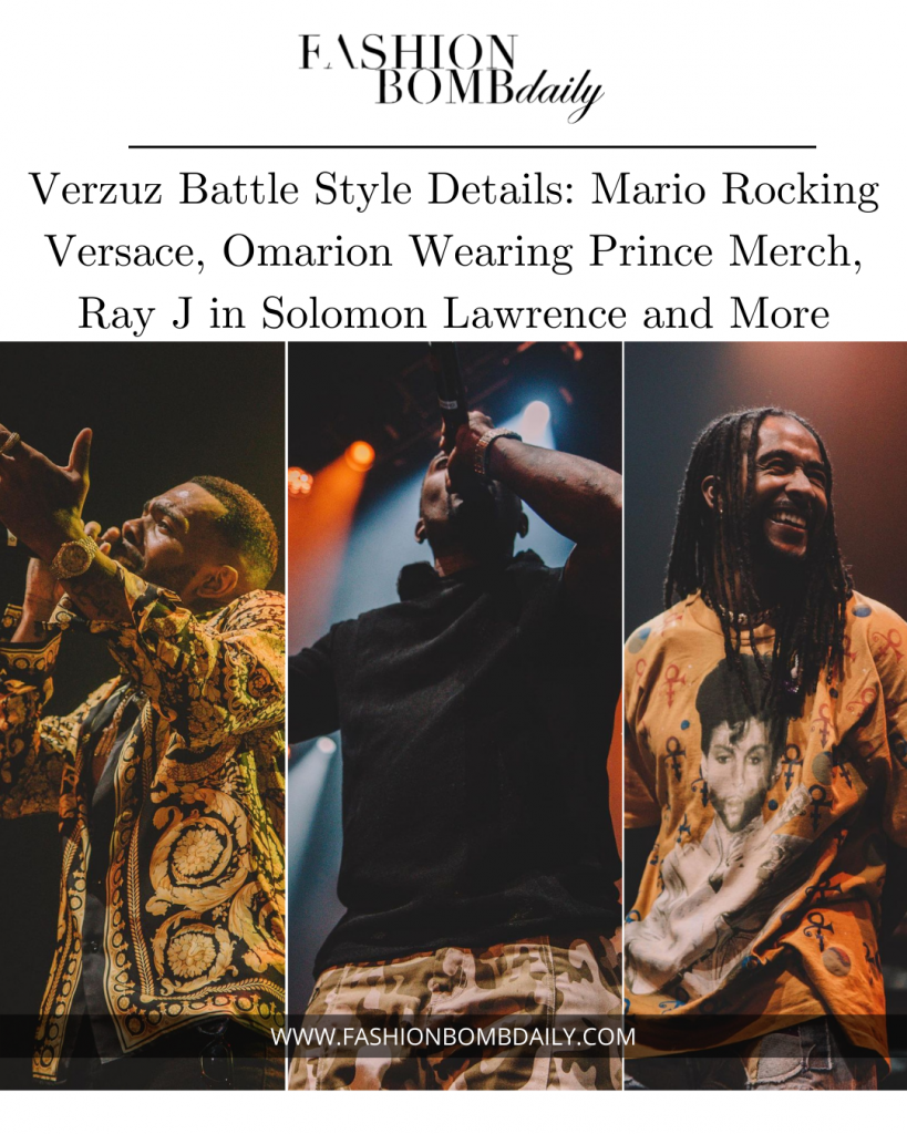 Verzuz Battle Style Details: Mario Rocking Versace, Omarion in Prince Merch, Ray J in Solomon Lawrence and More