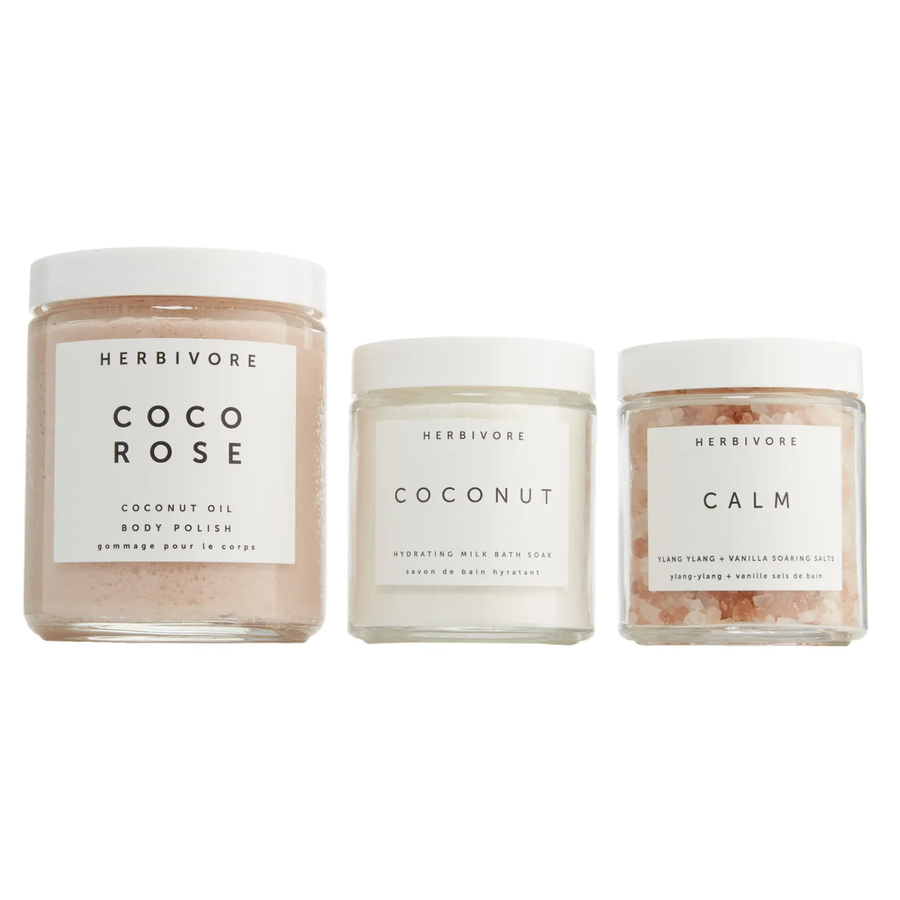 Herbivore Botanicals Soak & Soften Set on white background