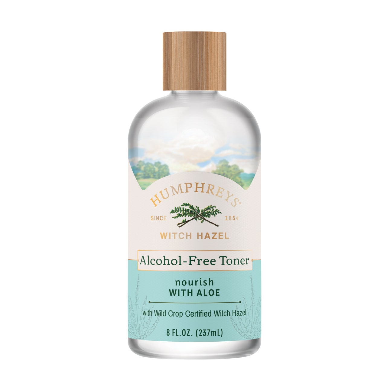 Bottle of Humphreys Witch Hazel Toner on white background