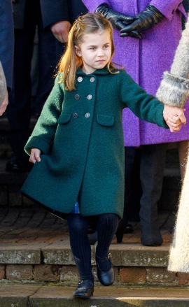 Princess Charlotte at St Mary Magdalene Church Christmas Day church service, Sandringham, Norfolk, UK - 25 Dec 2019 Wearing Amaia