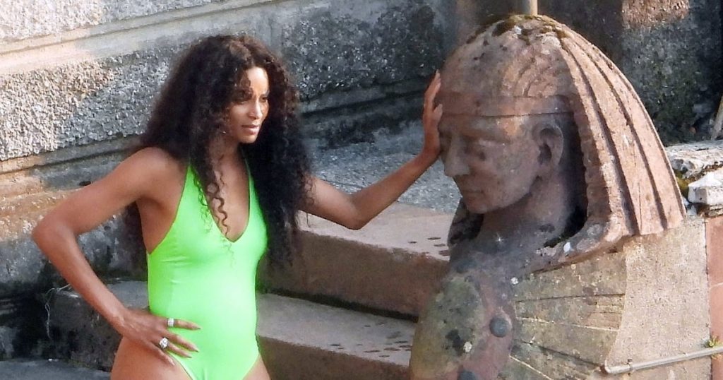 Ciara Nailed the Neon-Green Trend in a One-Piece Swimsuit