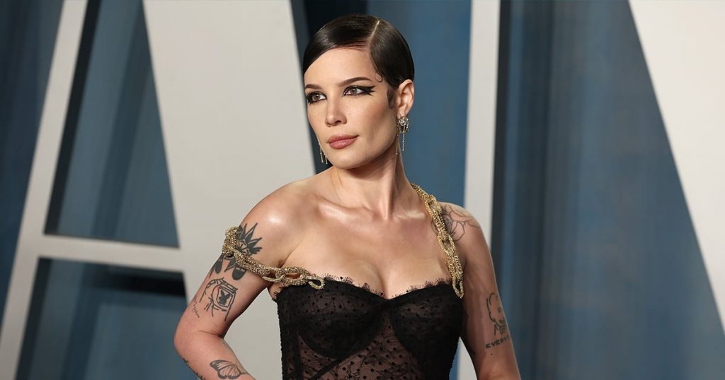 Halsey’s Mesh Corset Top Comes With Attached Opera Gloves