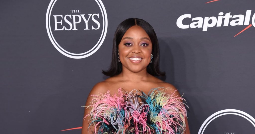 Quinta Brunson Shines in Rainbow Feathers at the ESPYs