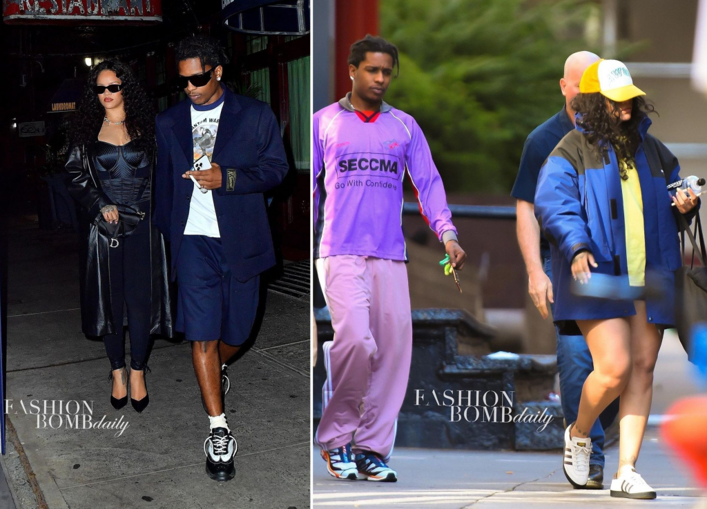 Shoe Game Too Strong: New Parents Rihanna and A$AP Rocky Walk NYC in Salomon and The Attico