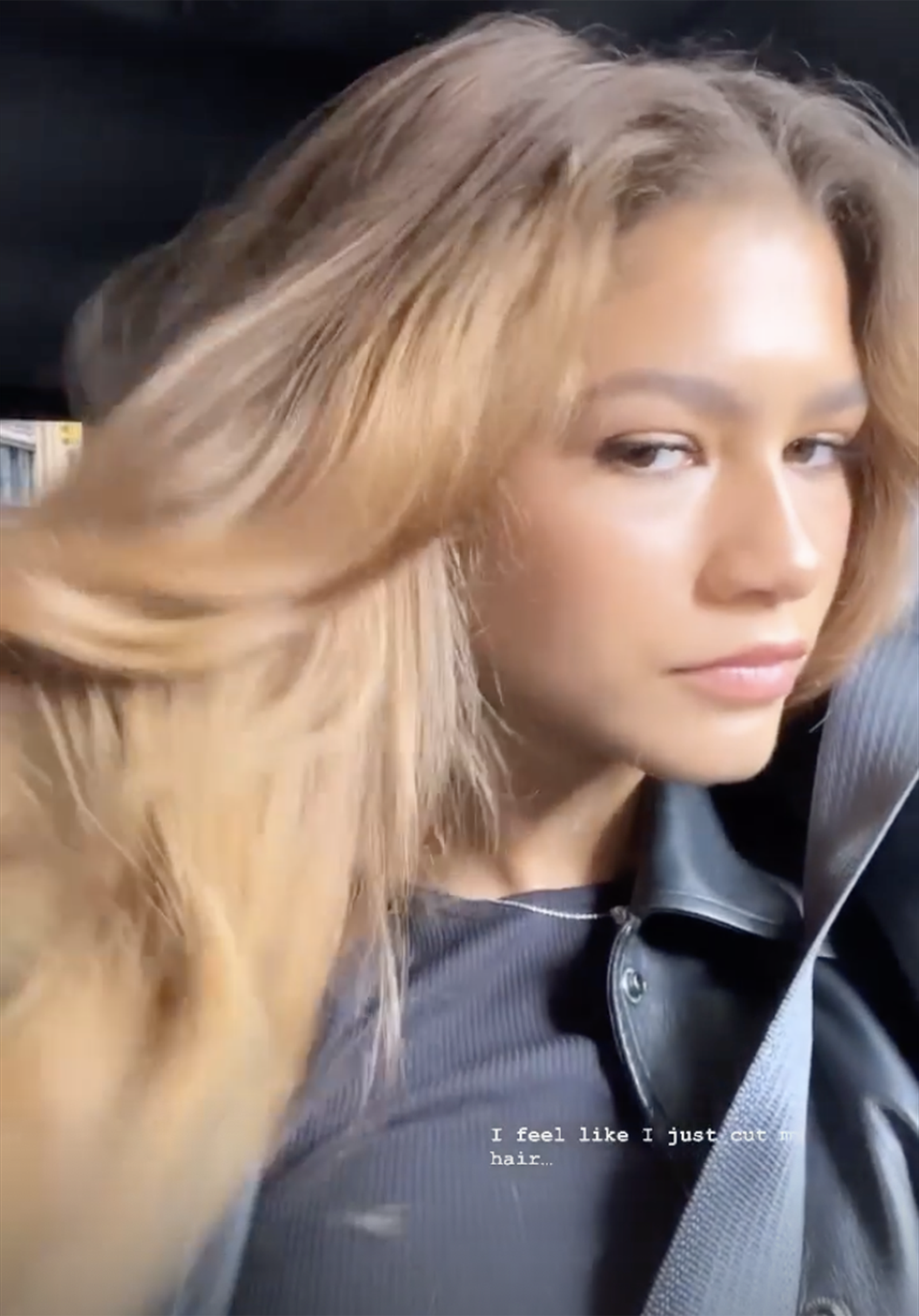 zendaya long hair blonde highlights