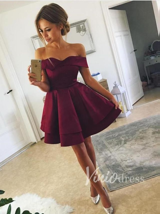 dark red Homecoming Dress