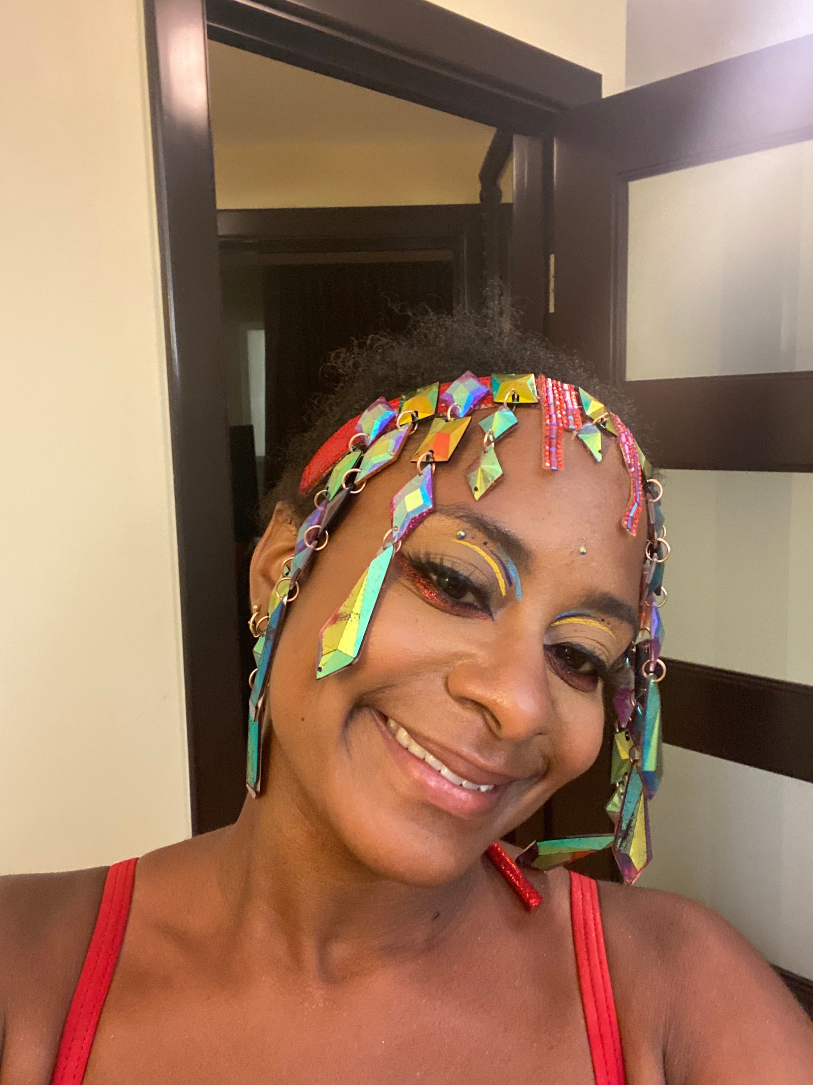 Photo of a beautiful woman in carnival makeup