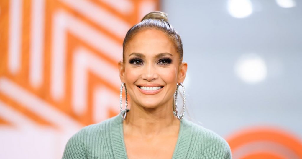 J Lo Wears a Plunging Sweater Dress With a Thigh-High Slit on Instagram Live