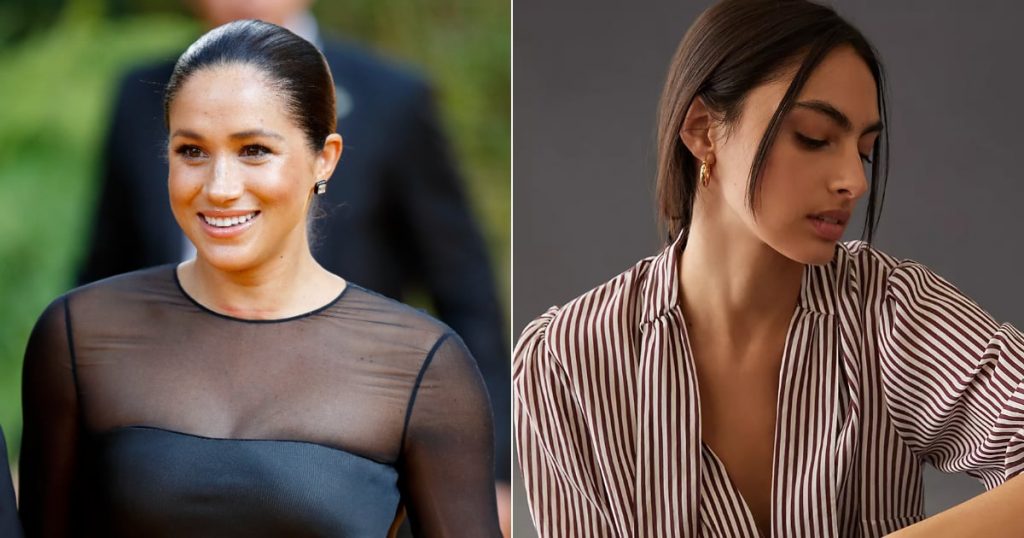 Meghan Markle Promotes Her Podcast in a Striped Blouse From Anthropologie