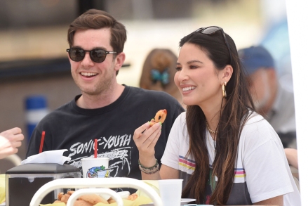 Exclusive All Round Mandatory Credit: Photo by Michael Simon/Shutterstock (12190275ae) Exclusive - First photos of John Mulaney and Olivia Munn after confirmation of their relationship. The two were all smiles and laughing out at lunch at Rick's Drive In & Out. Exclusive - John Mulaney and Olivia Munn on a date, Los Angeles, California, USA - 26 Jun 2021