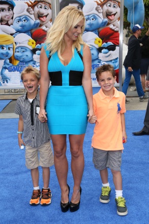 Britney Spears with her sons Sean Preston and Jayden Federline 'The Smurfs 2' film premiere, Los Angeles, America - 28 Jul 2013