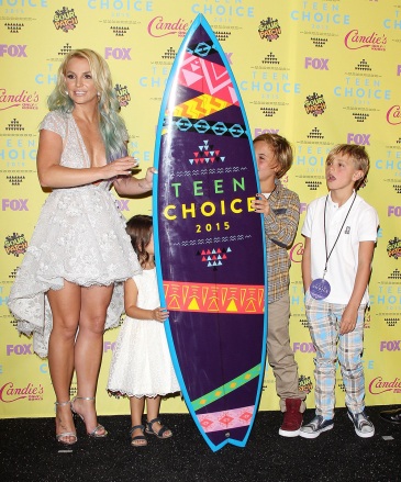 Britney Spears, Jayden James Federline, Sean Federline and niece Lexie Teen Choice Awards, Press Room, Los Angeles, America - 16 Aug 2015