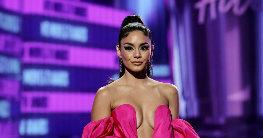 Vanessa Hudgens Is a “Bad Barbie” in a Minidress and Platform Flip-Flops