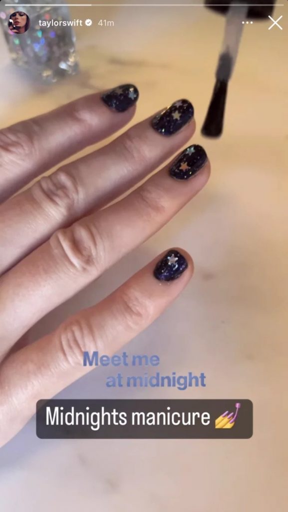 Naturally, Taylor Swift Has a “Midnights” Manicure — and She Did It Herself