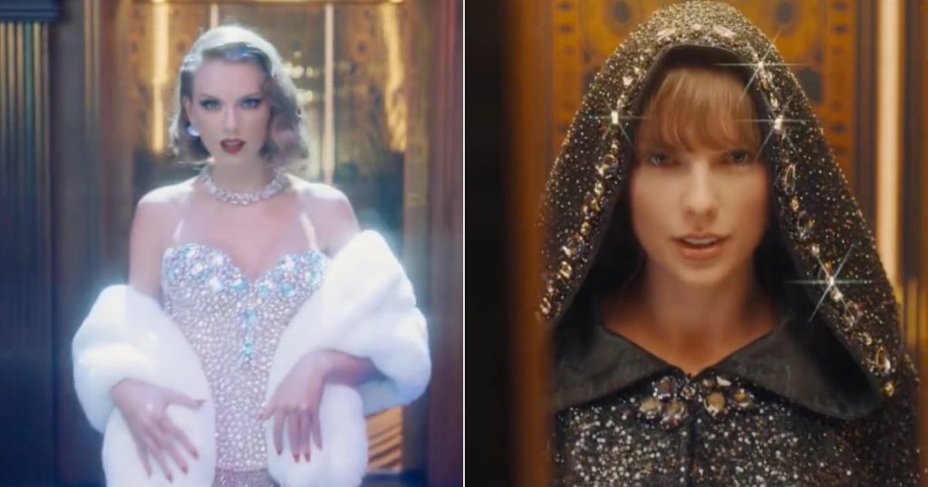 Taylor Swift Dazzles in a Sparkly Bra and Sheer Minidress in “Midnights” Visuals